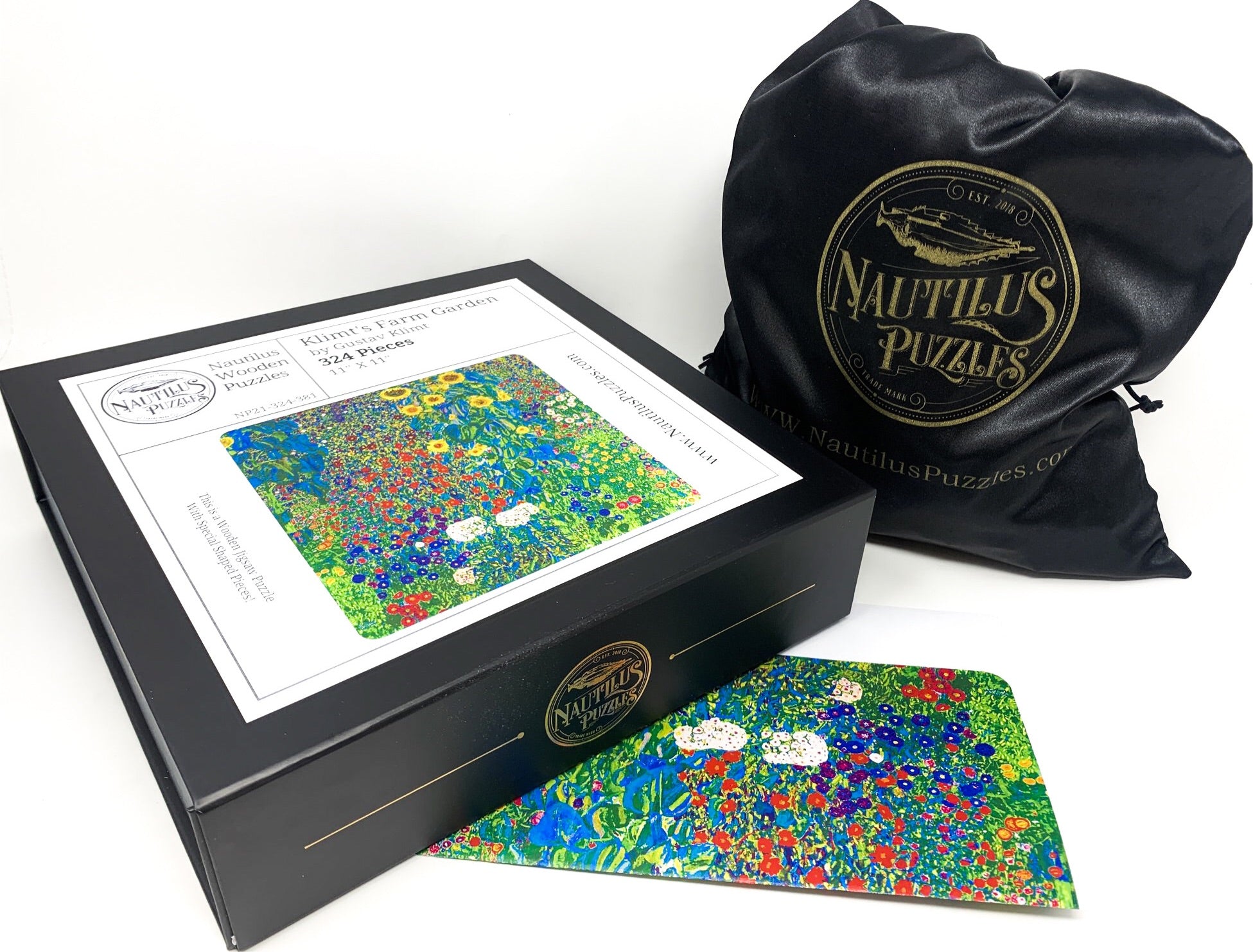 Klimt's Farm Garden (324 Piece Wooden Jigsaw Puzzle) - Nautilus Puzzles - Wooden Jigsaw Puzzles For Adults