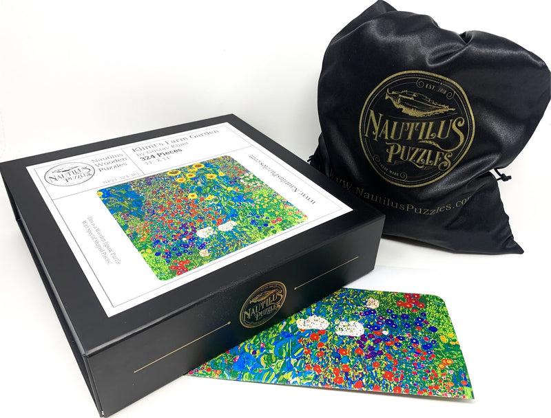Klimt's Farm Garden (324 Piece Wooden Jigsaw Puzzle) - Nautilus Puzzles - Wooden Jigsaw Puzzles For Adults