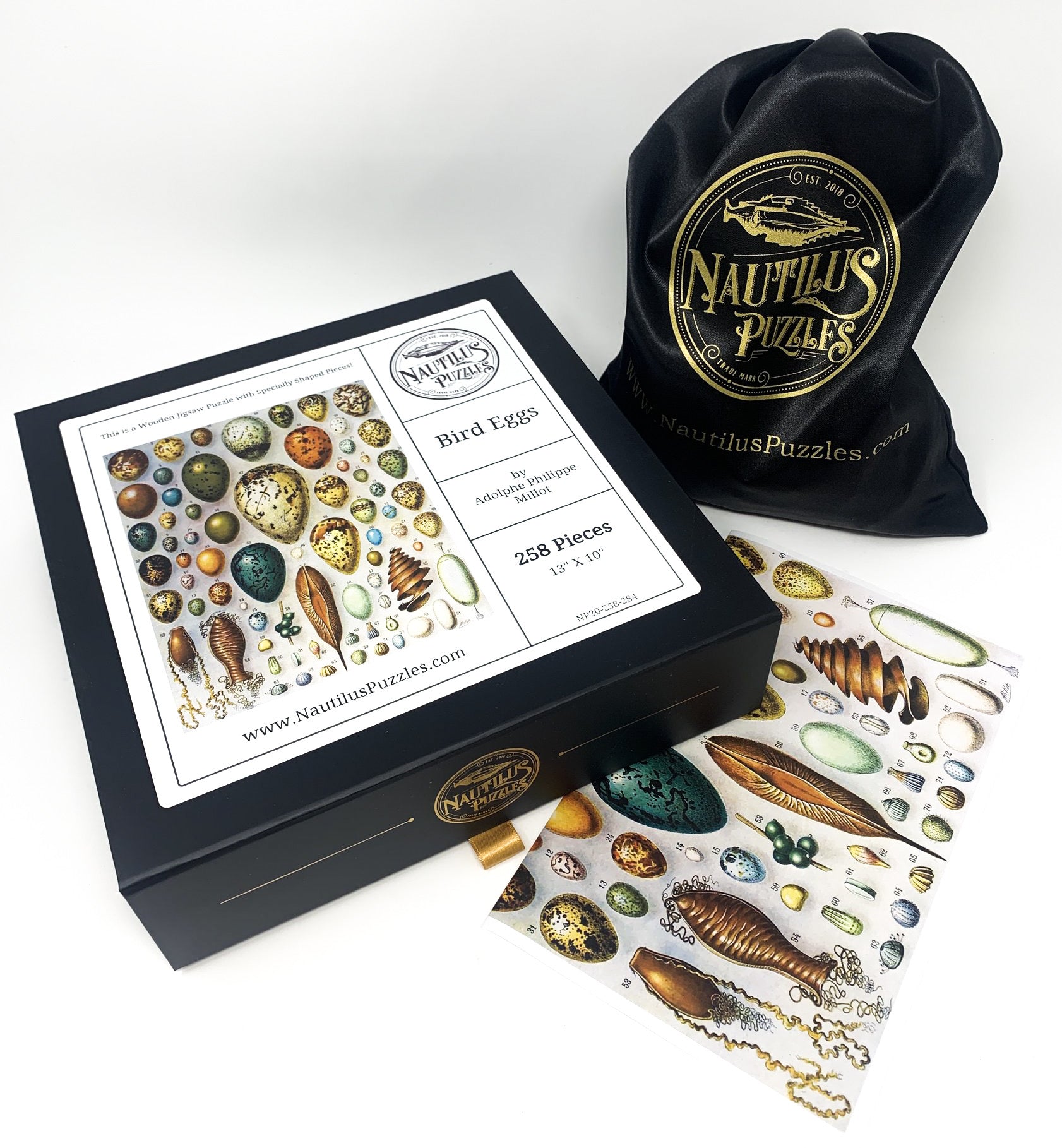 Bird Eggs (258 Piece Wooden Jigsaw Puzzle) - Nautilus Puzzles - Wooden Jigsaw Puzzles For Adults