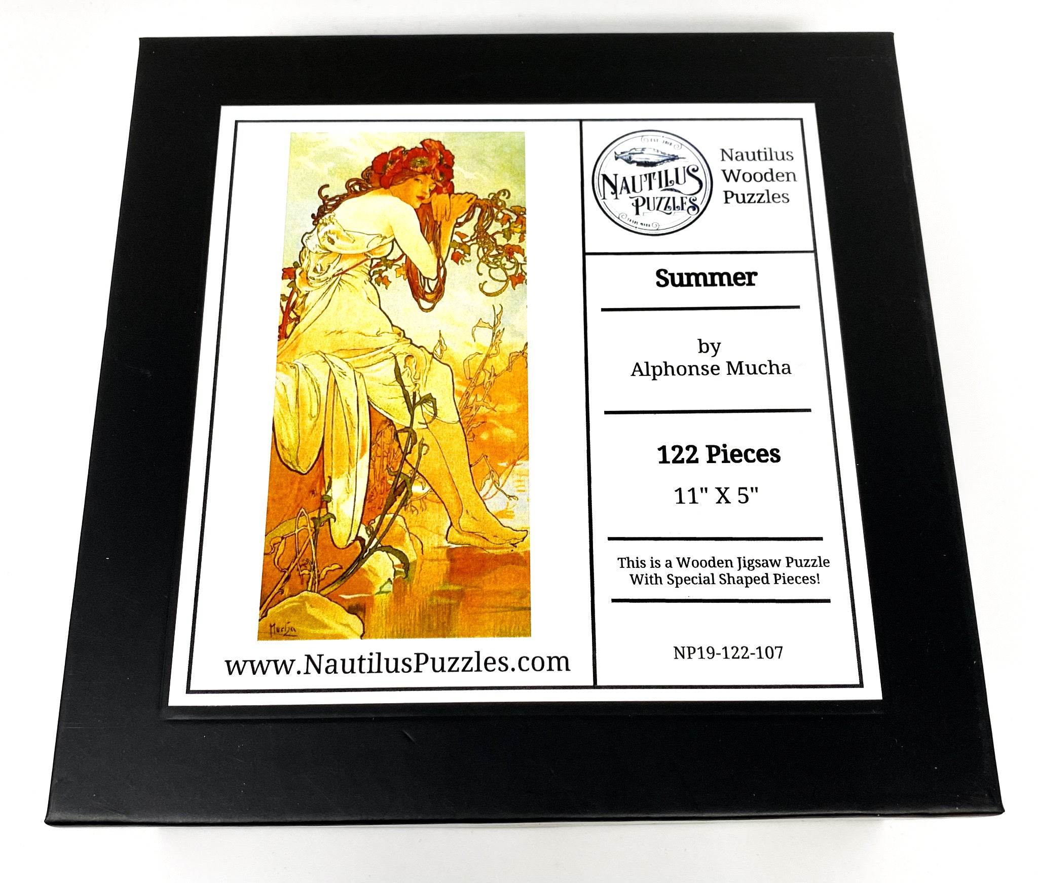 Summer by Alphonse Mucha (122 Piece Wooden Jigsaw Puzzle) - Nautilus Puzzles - Wooden Jigsaw Puzzles For Adults