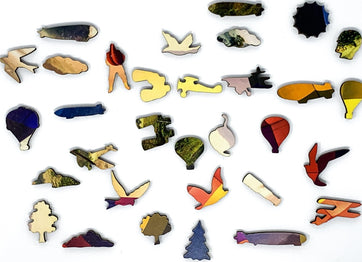 Hot Air Balloons Over Phu Langka, Thailand - 225 Piece Wooden Jigsaw Puzzle - Nautilus Puzzles - Wooden Jigsaw Puzzles For Adults