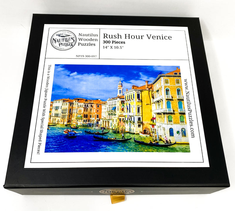Rush Hour, Venice - 300 Piece Wooden Jigsaw Puzzle - Nautilus Puzzles - Wooden Jigsaw Puzzles For Adults