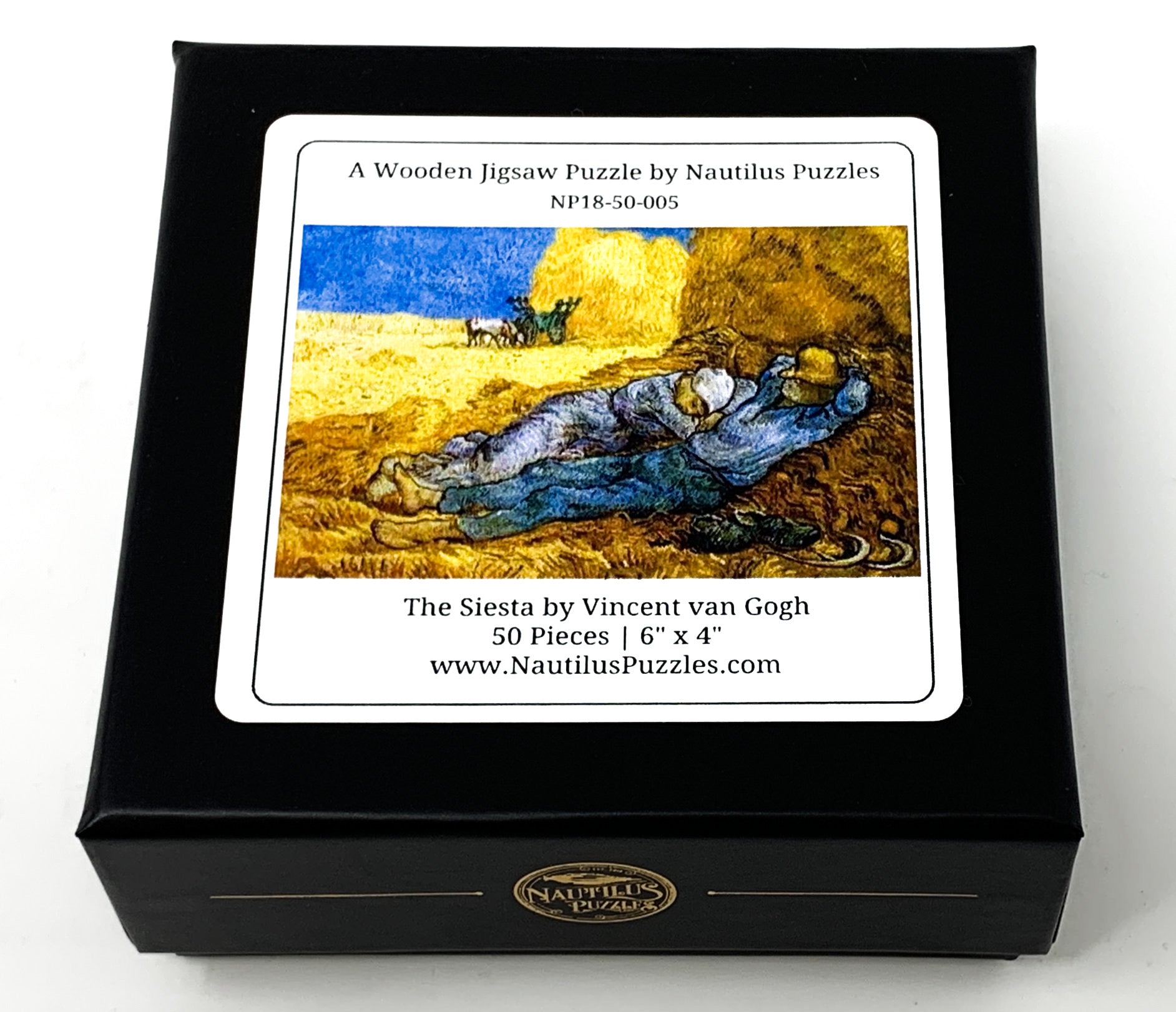 The Siesta by Vincent Van Gogh (50 Pieces) Mini Wooden Jigsaw Puzzle - Nautilus Puzzles - Wooden Jigsaw Puzzles For Adults
