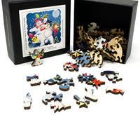 Mr. & Mrs. Snowman (50 Piece Mini Christmas Wooden Jigsaw Puzzle) - Nautilus Puzzles - Wooden Jigsaw Puzzles For Adults