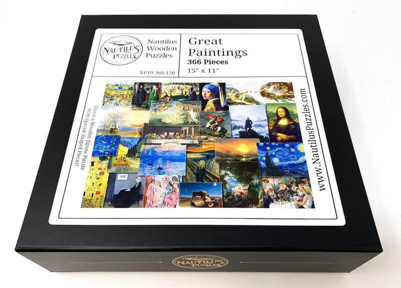 Great Paintings (366 Piece Wooden Jigsaw Puzzle) - Nautilus Puzzles - Wooden Jigsaw Puzzles For Adults