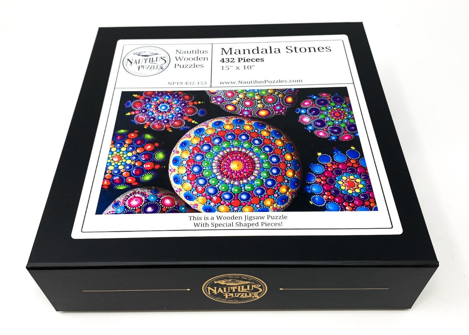Mandala Stones (432 Piece Wooden Jigsaw Puzzle) | Nautilus Puzzles