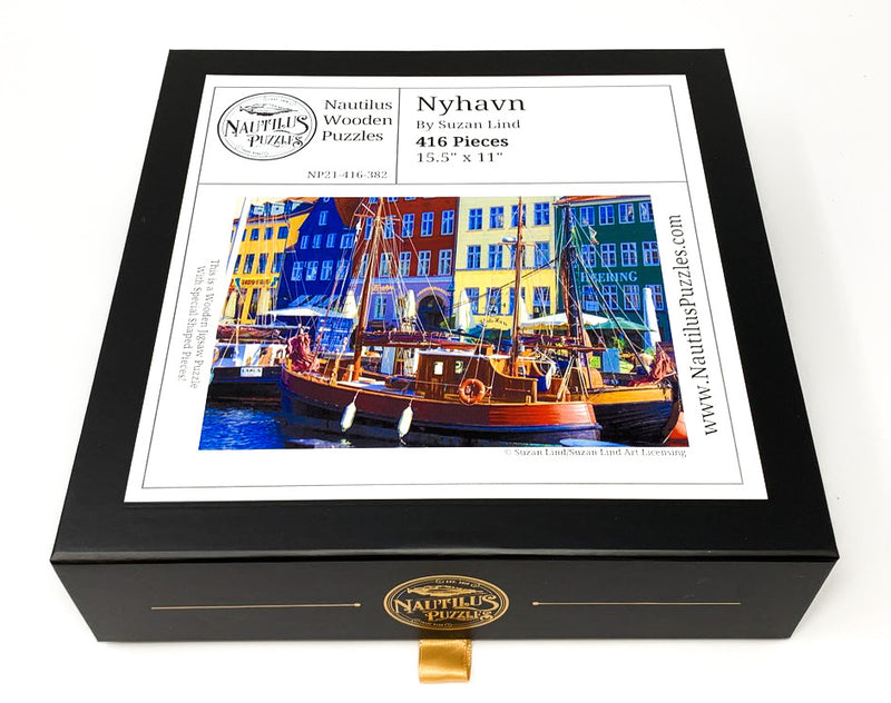 Nyhavn, Copenhagen (416 Piece Wooden Jigsaw Puzzle) - Nautilus Puzzles - Wooden Jigsaw Puzzles For Adults
