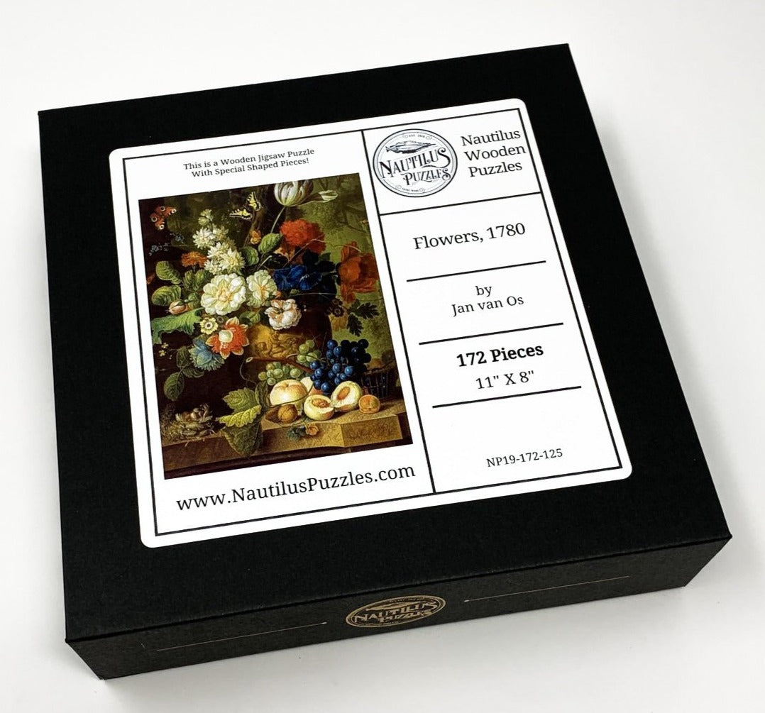Flowers, 1780 by Jan van Os (172 Piece Wooden Jigsaw Puzzle) - Nautilus Puzzles - Wooden Jigsaw Puzzles For Adults