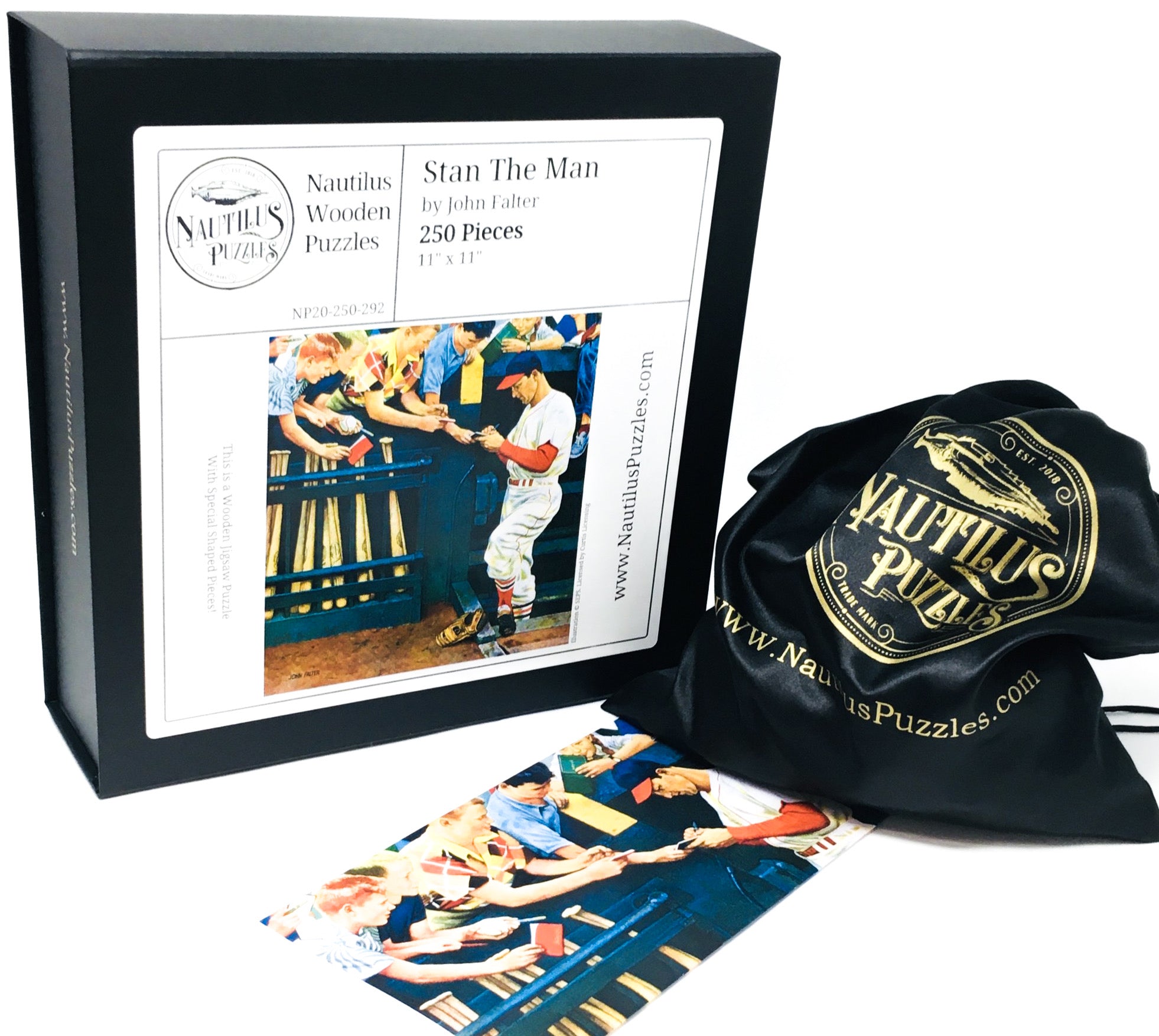 Stan The Man - 250 Piece Baseball Wooden Jigsaw Puzzle - Nautilus Puzzles - Wooden Jigsaw Puzzles For Adults