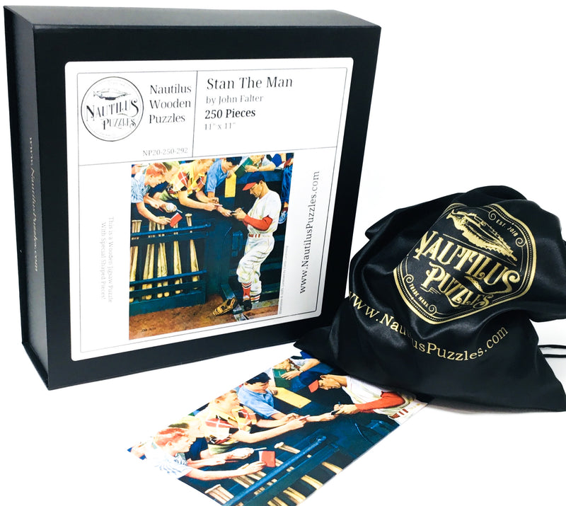 Stan The Man - 250 Piece Baseball Wooden Jigsaw Puzzle - Nautilus Puzzles - Wooden Jigsaw Puzzles For Adults