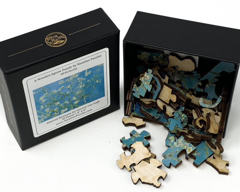 Almond Blossoms by Vincent Van Gogh (50 Piece Wooden Jigsaw Puzzle) - Nautilus Puzzles - Wooden Jigsaw Puzzles For Adults
