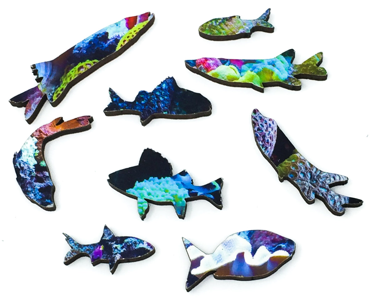 Coral Reef (51 Piece Mini Ocean Wooden Jigsaw Puzzle) - Nautilus Puzzles - Wooden Jigsaw Puzzles For Adults