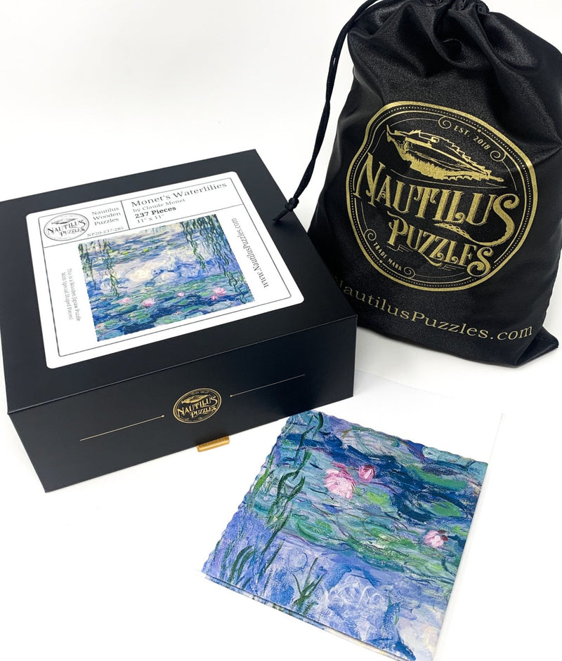 Monet's Waterlilies (237 Piece Wooden Jigsaw Puzzle) - Nautilus Puzzles - Wooden Jigsaw Puzzles For Adults