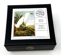 Snowy Heron (50 Pieces) Mini Wooden Puzzle - Nautilus Puzzles - Wooden Jigsaw Puzzles For Adults