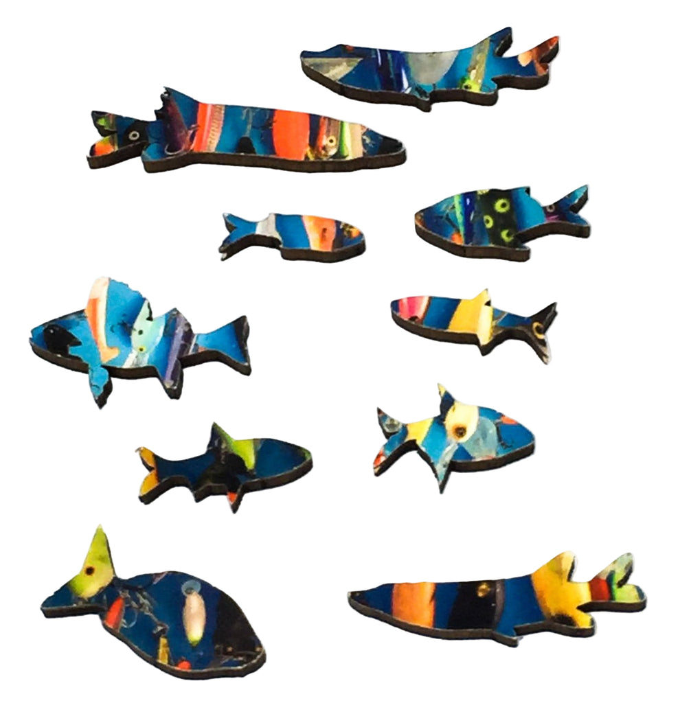 Fishing Lures (Mini Wooden Jigsaw Puzzle) Nautilus Puzzles