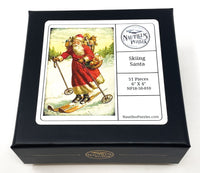 Skiing Santa (Victorian Santa 4) (50 Pieces), Mini Wooden Jigsaw Puzzle - Nautilus Puzzles - Wooden Jigsaw Puzzles For Adults