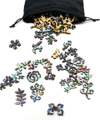 Flower Garden Blues (132 Piece Wooden Jigsaw Puzzle) - Nautilus Puzzles - Wooden Jigsaw Puzzles For Adults