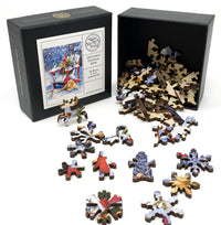 Adirondack Christmas Birds (50 Piece Mini Christmas Wooden Puzzle ) - Nautilus Puzzles - Wooden Jigsaw Puzzles For Adults