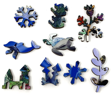 Dolphin Reef (49 Piece Mini Wooden Jigsaw Puzzle) - Nautilus Puzzles - Wooden Jigsaw Puzzles For Adults