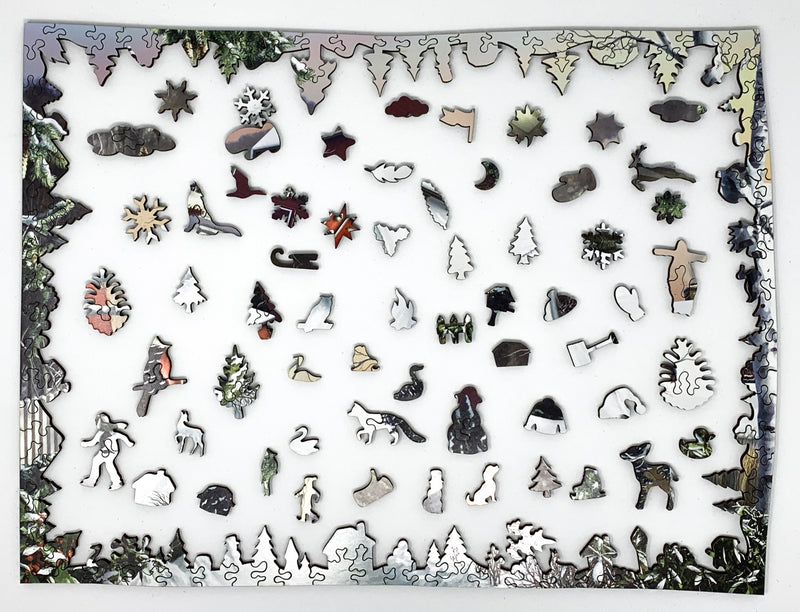 First Snow of Winter (475 Piece Wooden Jigsaw Puzzle) - Nautilus Puzzles - Wooden Jigsaw Puzzles For Adults