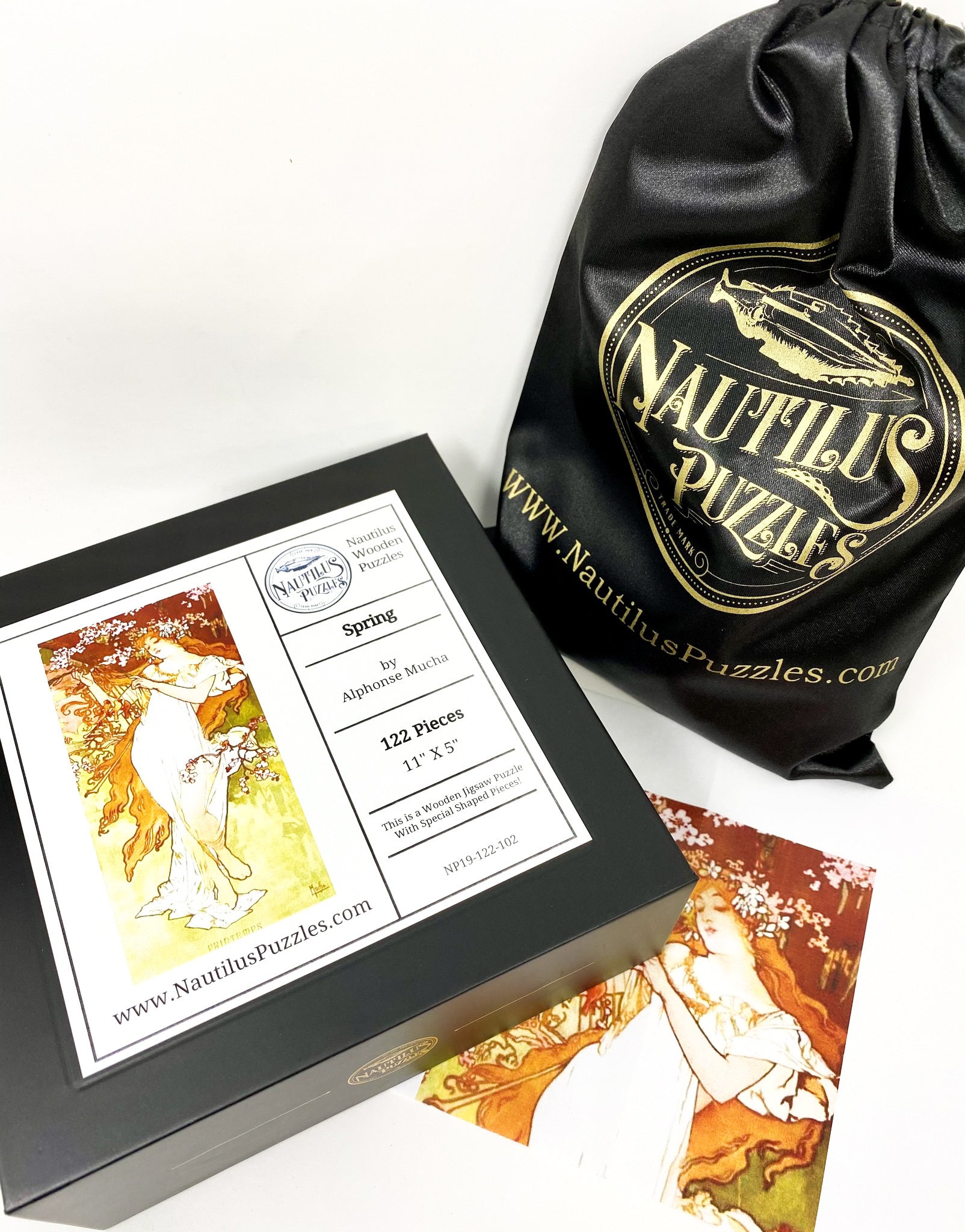 Spring by Alphonse Mucha (122 Piece Wooden Jigsaw Puzzle) - Nautilus Puzzles - Wooden Jigsaw Puzzles For Adults