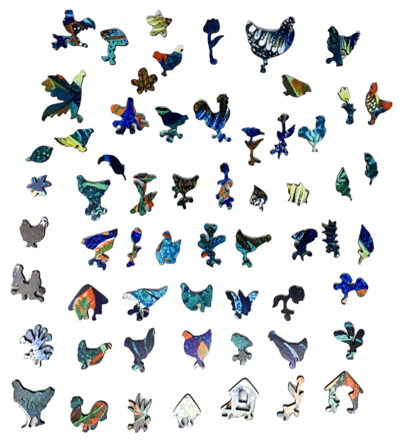 Curious Chickens (349 Piece Shaped Wooden Jigsaw Puzzle) - Nautilus Puzzles - Wooden Jigsaw Puzzles For Adults