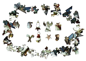 Vintage Santa (Victorian Santa 2) (50 Piece Mini Wooden Jigsaw Puzzle) - Nautilus Puzzles - Wooden Jigsaw Puzzles For Adults