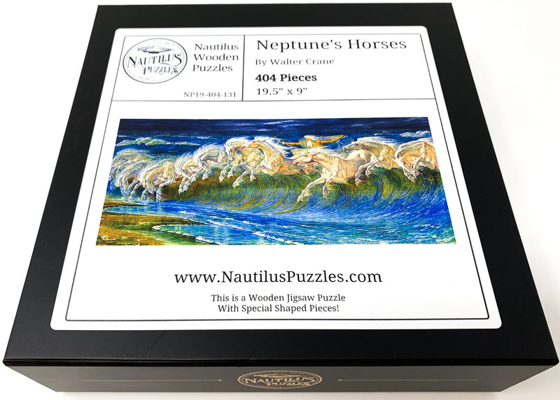 Neptune's Horses by Walter Crane (404 Piece Wooden Jigsaw Puzzle) - Nautilus Puzzles - Wooden Jigsaw Puzzles For Adults