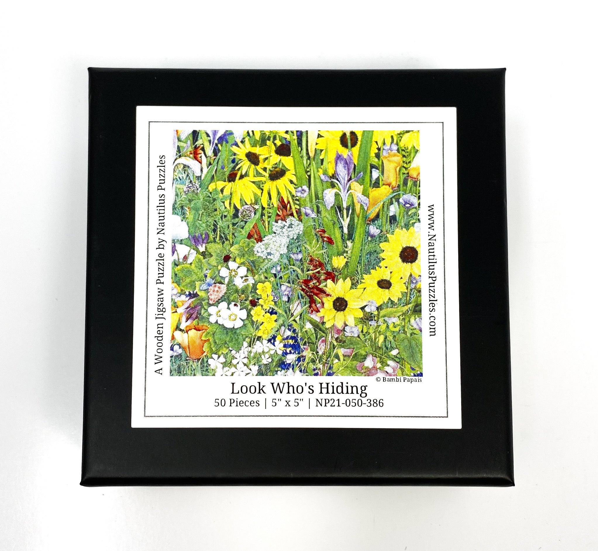 Look Who's Hiding (50 Piece Mini Wooden Jigsaw Puzzle) - Nautilus Puzzles - Wooden Jigsaw Puzzles For Adults