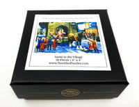 Santa In the Village (50 Piece Mini Christmas Wooden Jigsaw Puzzle) - Nautilus Puzzles - Wooden Jigsaw Puzzles For Adults