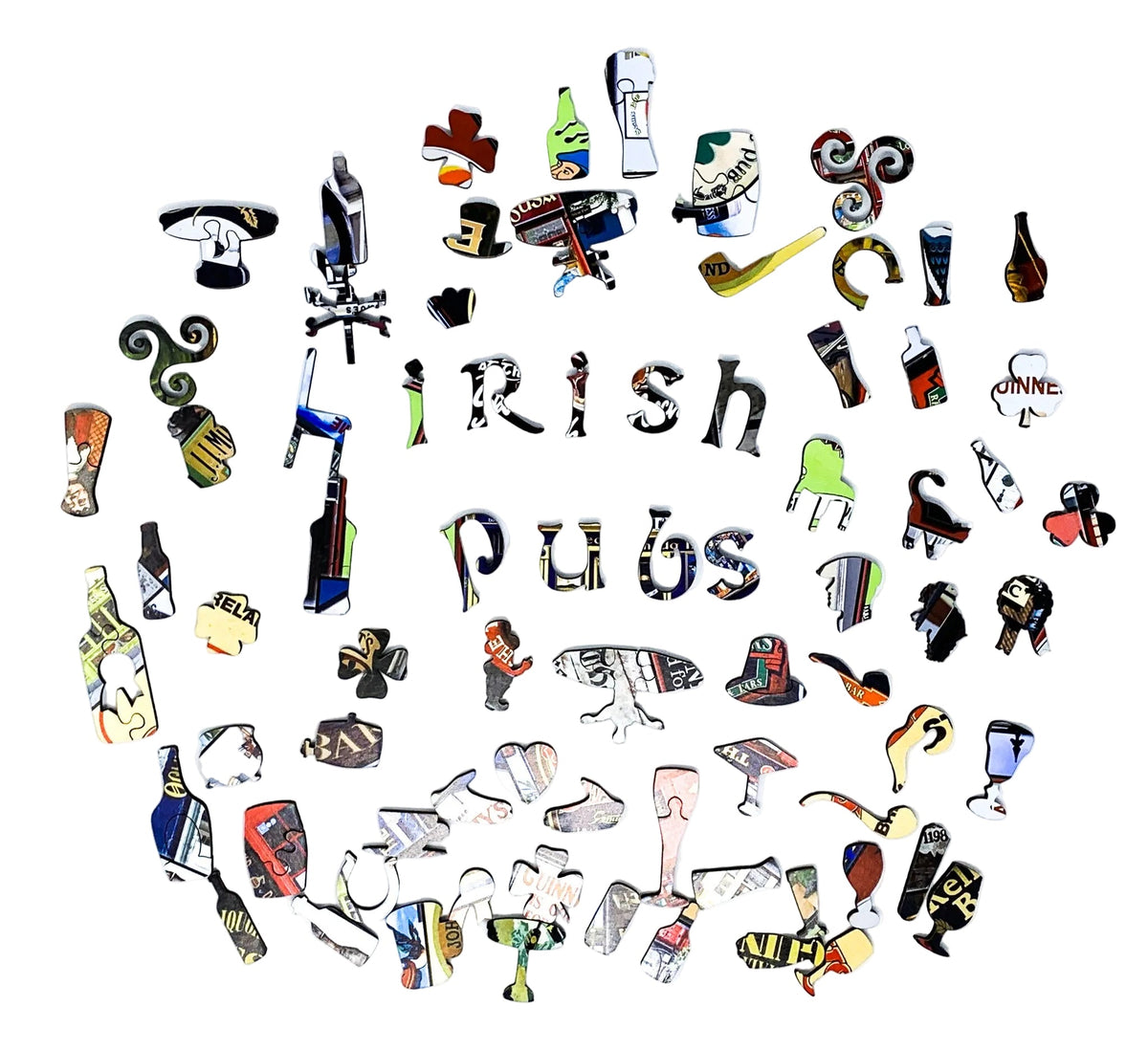 Irish Pubs (501 Piece Wooden Jigsaw Puzzle) - Nautilus Puzzles - Wooden Jigsaw Puzzles For Adults