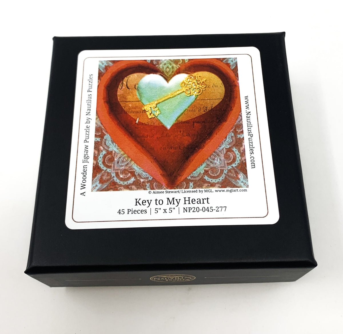 Key to My Heart (45 Piece Mini Wooden Jigsaw Puzzle) - Nautilus Puzzles - Wooden Jigsaw Puzzles For Adults
