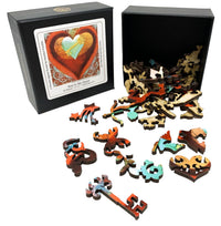 Key to My Heart (45 Piece Mini Wooden Jigsaw Puzzle) - Nautilus Puzzles - Wooden Jigsaw Puzzles For Adults