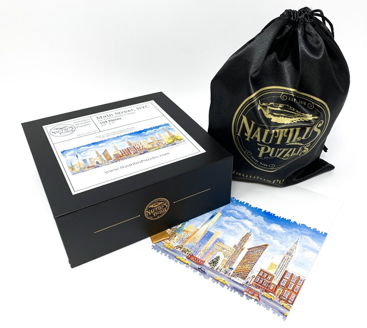 Main Street, New York (159 Piece Wooden Jigsaw Puzzle) - Nautilus Puzzles - Wooden Jigsaw Puzzles For Adults