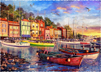 Mediterranean Harbor (477 Piece Wooden Jigsaw Puzzle) - Nautilus Puzzles - Wooden Jigsaw Puzzles For Adults