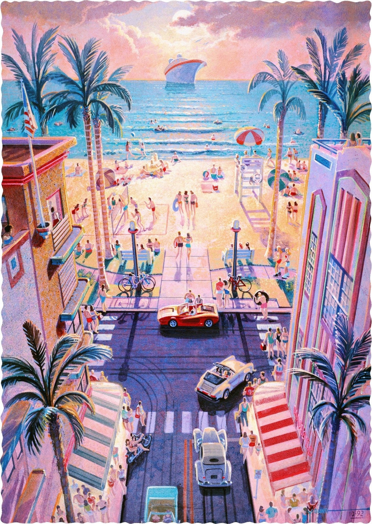 Miami Puzzle | South Beach, Miami (480 Piece Wooden Jigsaw Puzzle) - Nautilus Puzzles - Wooden Jigsaw Puzzles For Adults