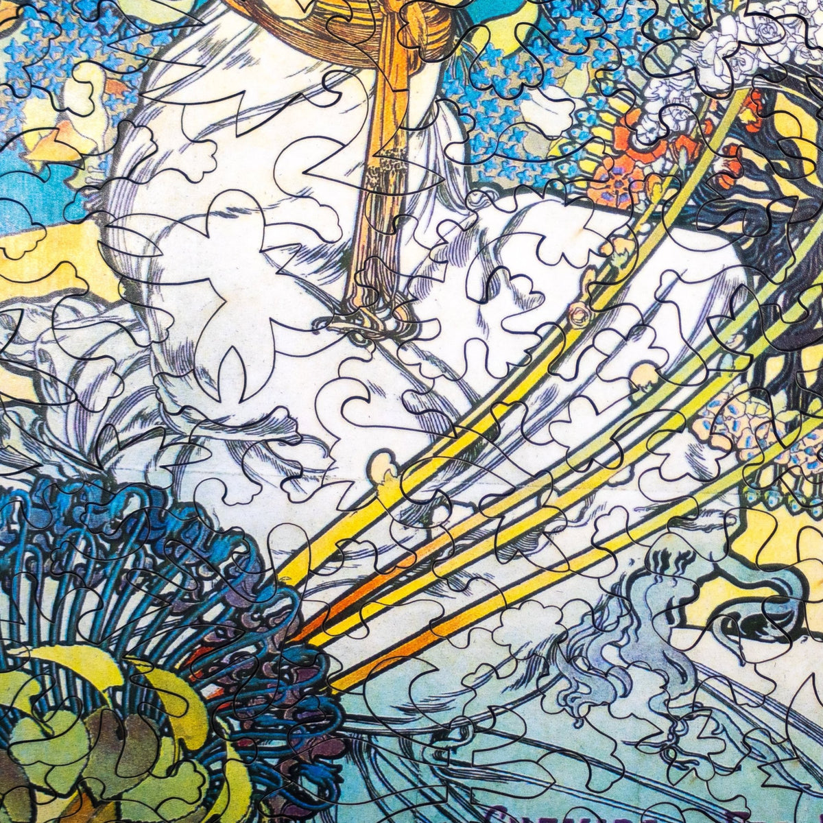 Monaco-Monte Carlo by Alphonse Mucha (179 Piece Wooden Jigsaw Puzzle) - Nautilus Puzzles - Wooden Jigsaw Puzzles For Adults