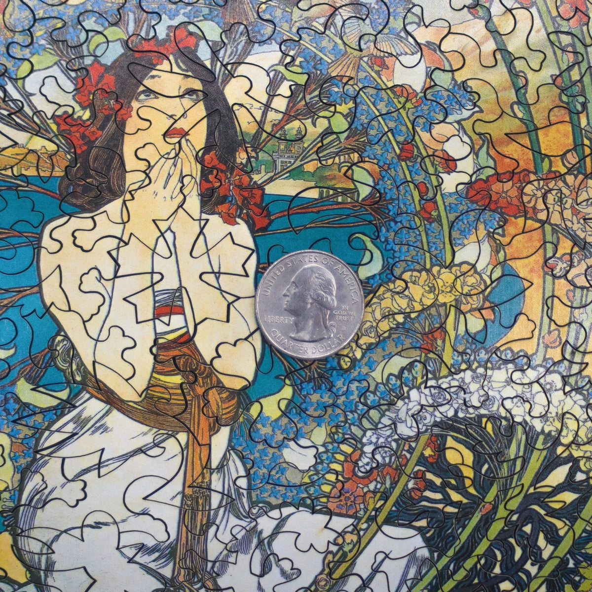 Monaco-Monte Carlo by Alphonse Mucha (179 Piece Wooden Jigsaw Puzzle) - Nautilus Puzzles - Wooden Jigsaw Puzzles For Adults