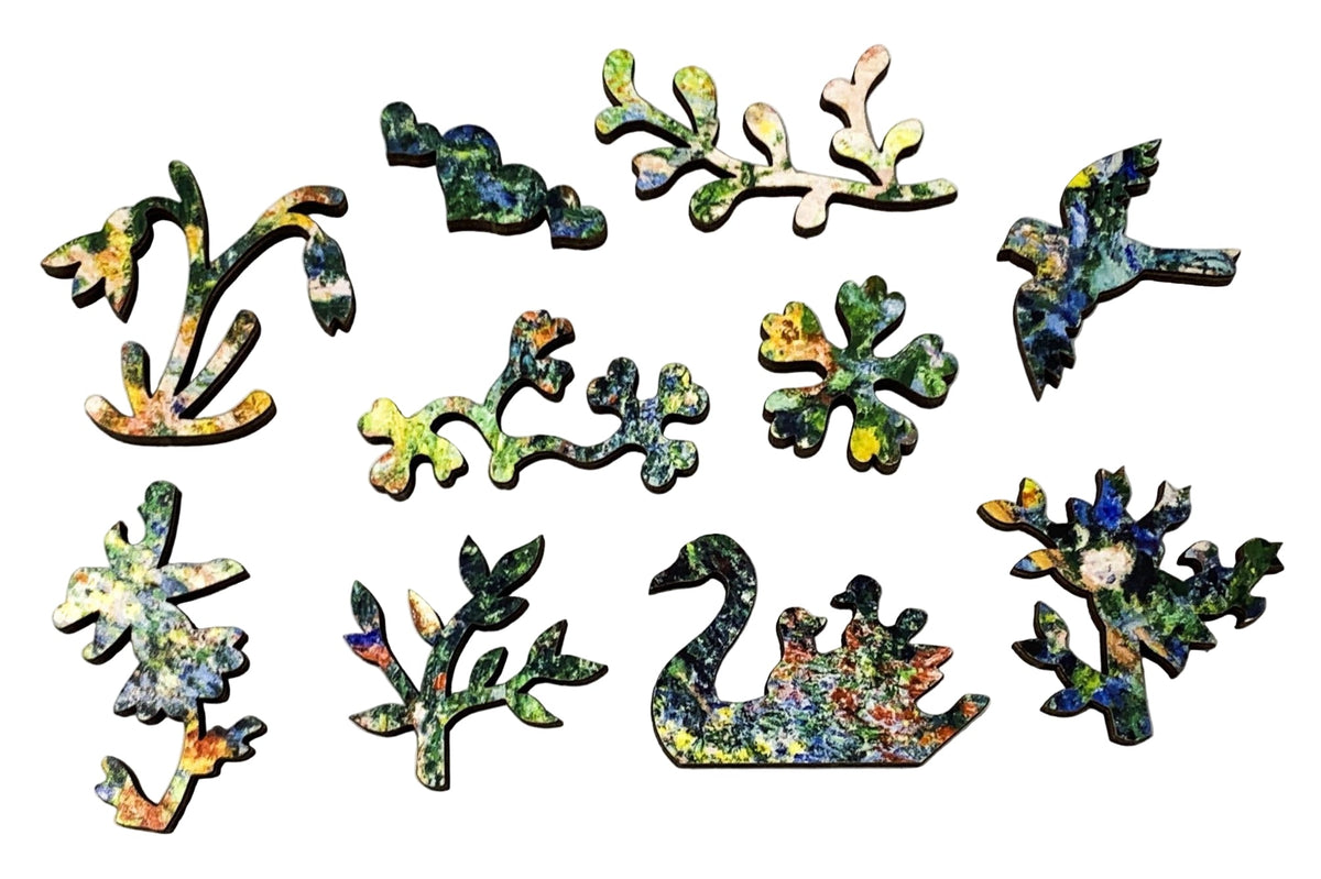 Monet's Garden at Giverny, 1895. 48 Pieces - Mini Wooden Jigsaw Puzzle - Nautilus Puzzles - Wooden Jigsaw Puzzles For Adults