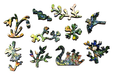 Monet's Garden at Giverny, 1895. 48 Pieces - Mini Wooden Jigsaw Puzzle - Nautilus Puzzles - Wooden Jigsaw Puzzles For Adults