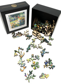 Monet's Garden at Giverny, 1895. 48 Pieces - Mini Wooden Jigsaw Puzzle - Nautilus Puzzles - Wooden Jigsaw Puzzles For Adults