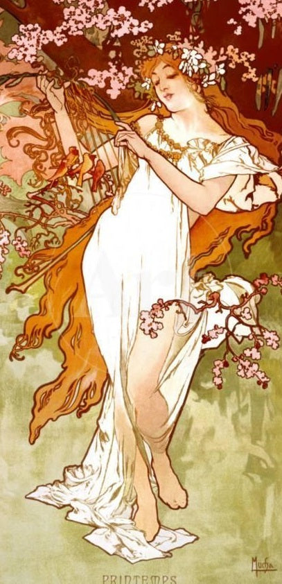 Spring by Alphonse Mucha (122 Piece Wooden Jigsaw Puzzle