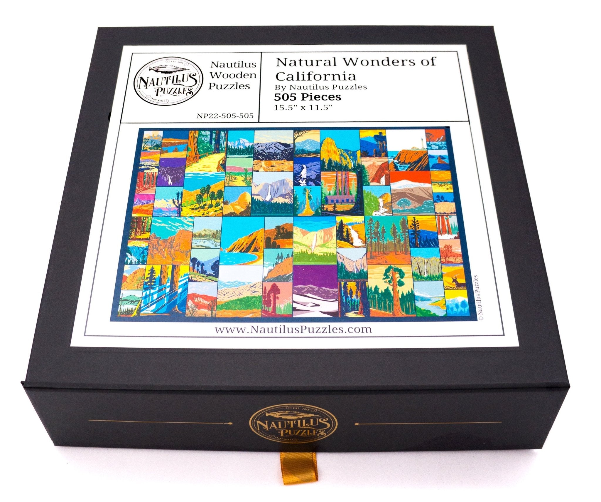 Natural Wonders of California - 505 Piece Wooden Jigsaw Puzzle - Nautilus Puzzles - Wooden Jigsaw Puzzles For Adults