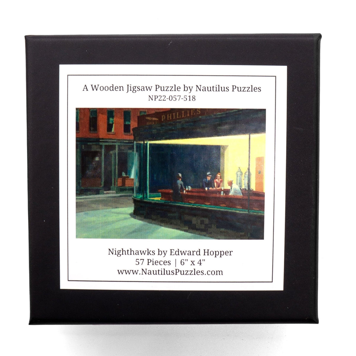 Nighthawks by Edward Hopper (57 Pieces) Mini Wooden Jigsaw Puzzle - Nautilus Puzzles - Wooden Jigsaw Puzzles For Adults