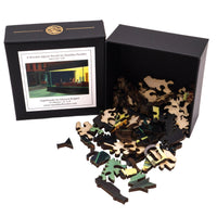 Nighthawks by Edward Hopper (57 Pieces) Mini Wooden Jigsaw Puzzle - Nautilus Puzzles - Wooden Jigsaw Puzzles For Adults