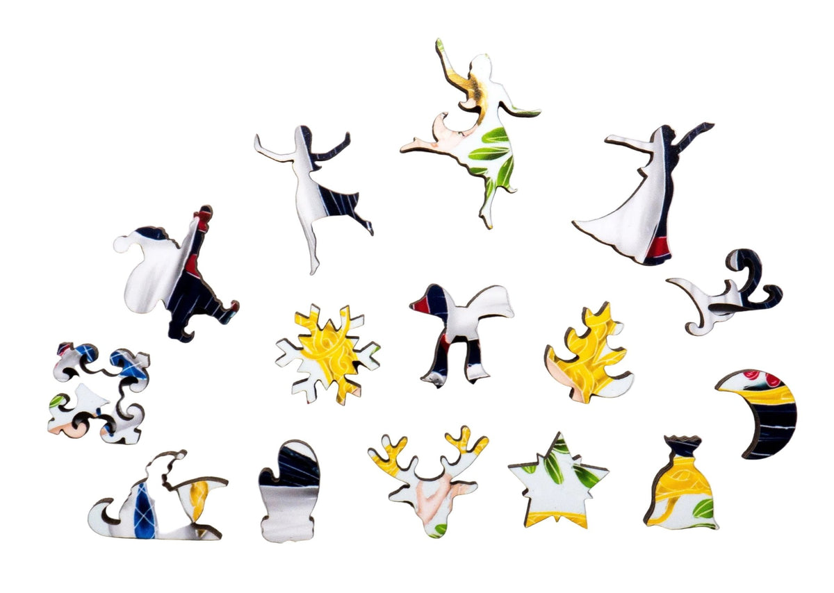 Nine Ladies Dancing (50 Piece Mini Wooden Jigsaw Puzzle) - Nautilus Puzzles - Wooden Jigsaw Puzzles For Adults