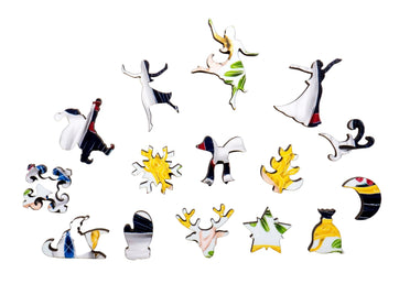Nine Ladies Dancing (50 Piece Mini Wooden Jigsaw Puzzle) - Nautilus Puzzles - Wooden Jigsaw Puzzles For Adults