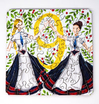 Nine Ladies Dancing (50 Piece Mini Wooden Jigsaw Puzzle) - Nautilus Puzzles - Wooden Jigsaw Puzzles For Adults