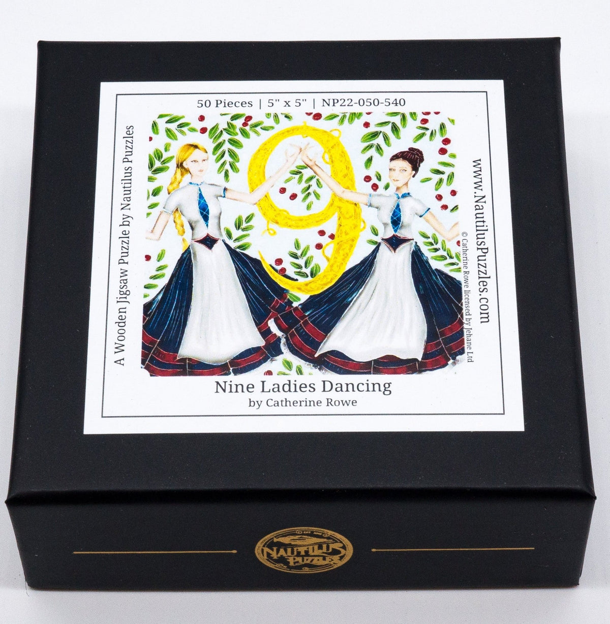 Nine Ladies Dancing (50 Piece Mini Wooden Jigsaw Puzzle) - Nautilus Puzzles - Wooden Jigsaw Puzzles For Adults
