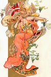 Art Nouveau Peach Princess (47 Piece Wooden Jigsaw Puzzle) - Nautilus Puzzles - Wooden Jigsaw Puzzles For Adults